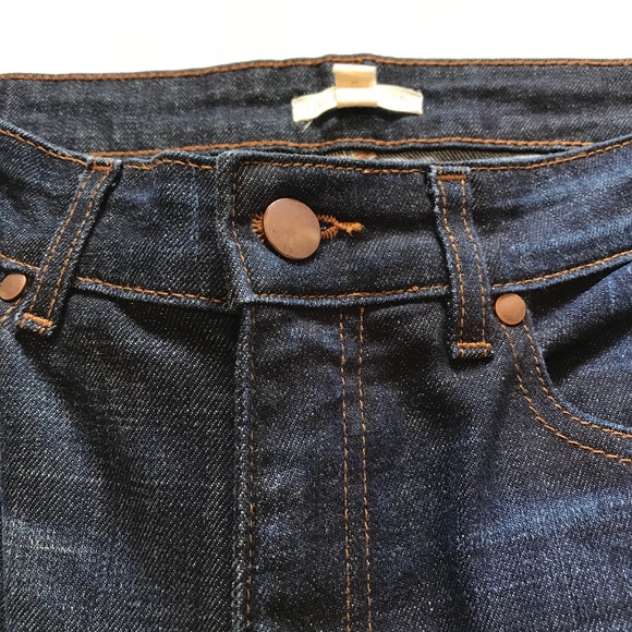 Eileen Fisher Raw Hem Straight Leg Jeans Denim Womens 2 Blue Dark Wash Organic - Picture 5 of 12